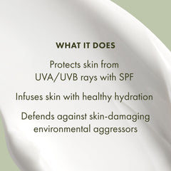 Origins A Perfect World moisturizer SPF 40 UV protection graphic illustrates broad-spectrum defense for skin.