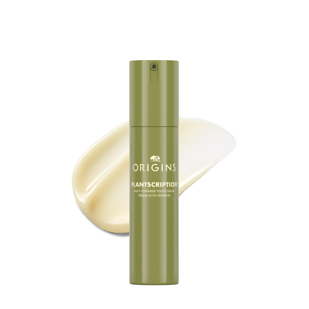 Origins Plantscription serum bottle signaling anti-aging care