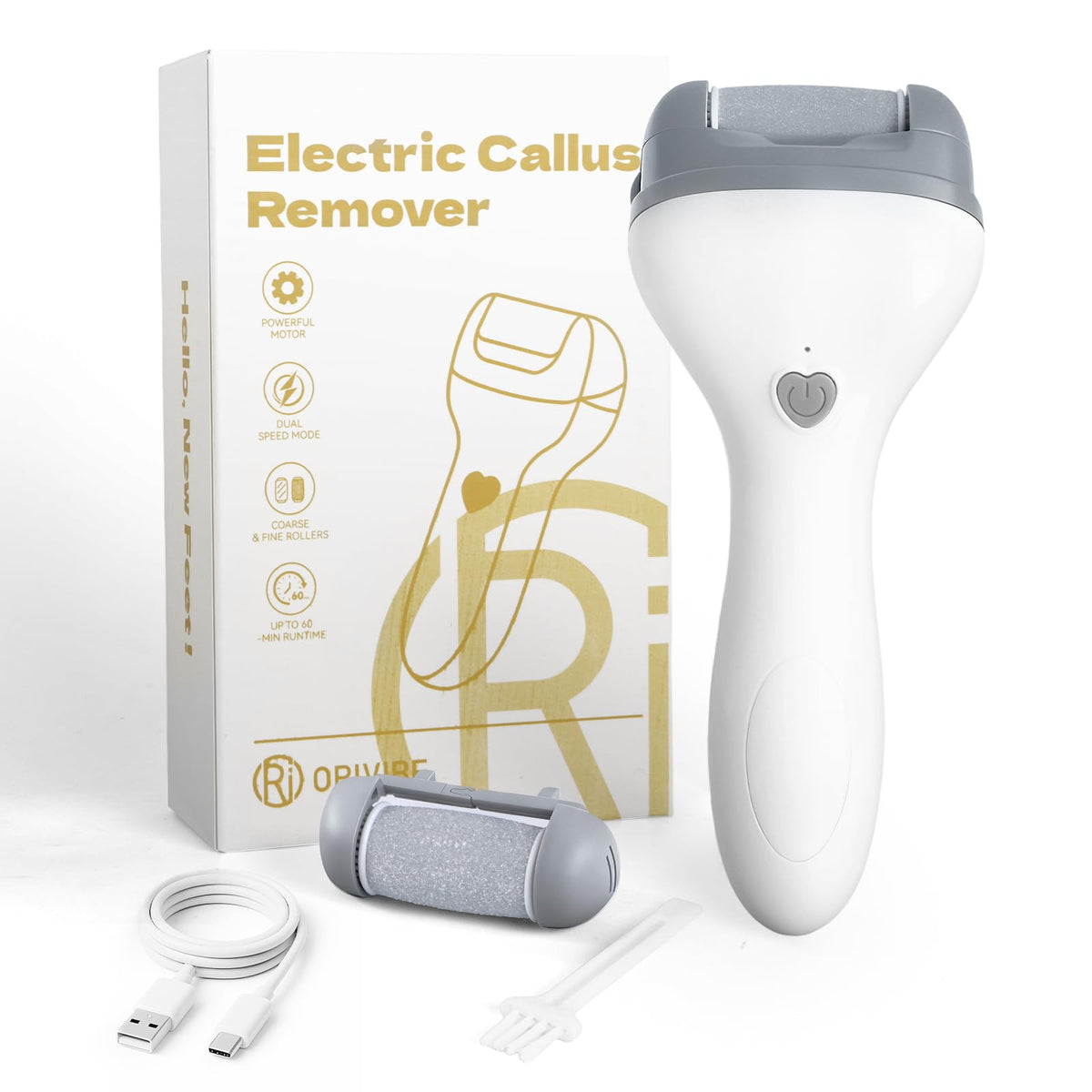 Orivibe electric callus remover front view for steady at-home foot care