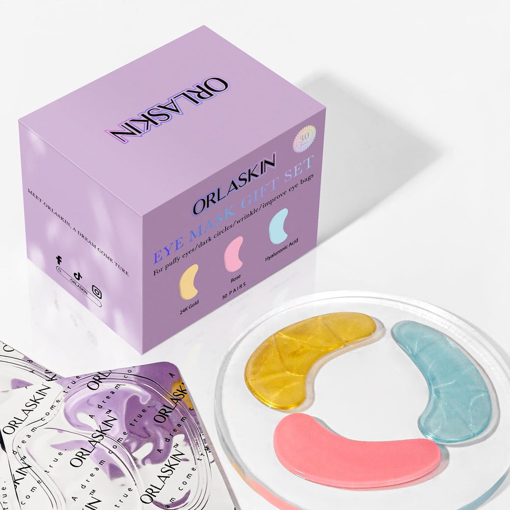 ORLASKIN eye patches open packaging reveals the 30-pair set.