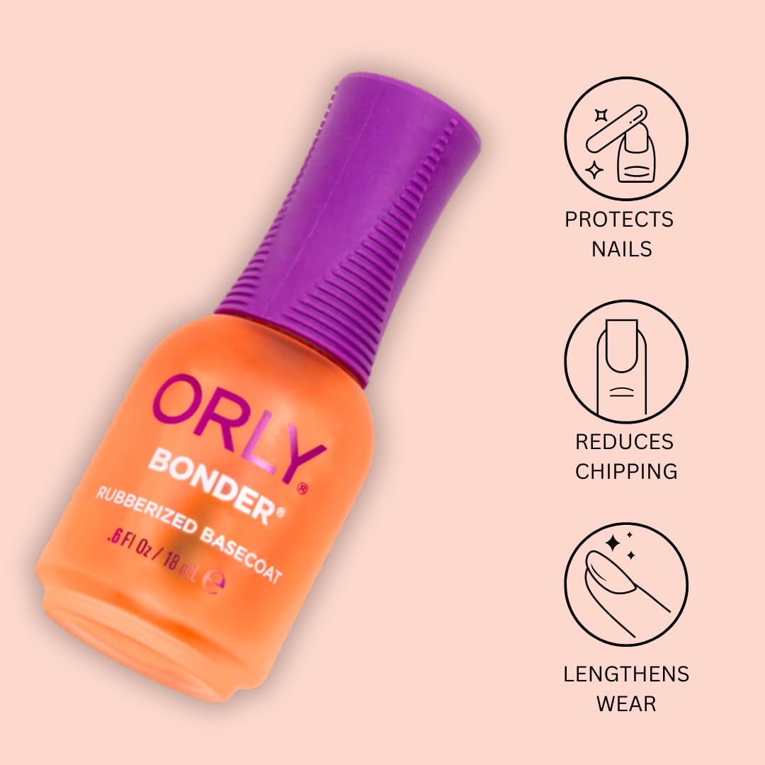 Botella compacta de Orly Bonder para retoques rápidos.