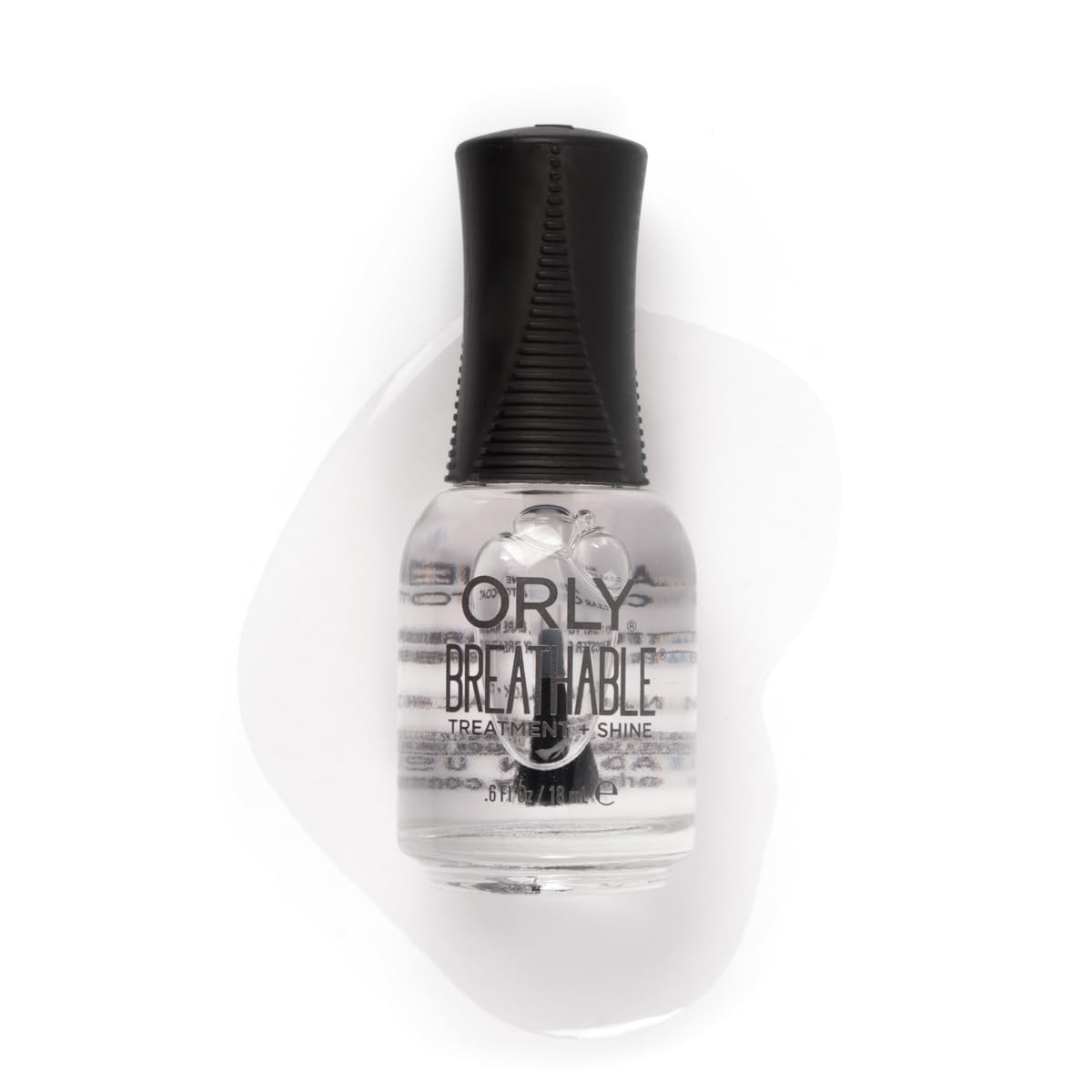 Orly Breathable Clear Coat bottle showcases long-lasting shine and a smooth finish.