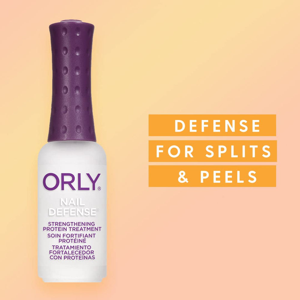 Orly Nail Defence topcoat finish seals polish while preventing splitting and peeling
