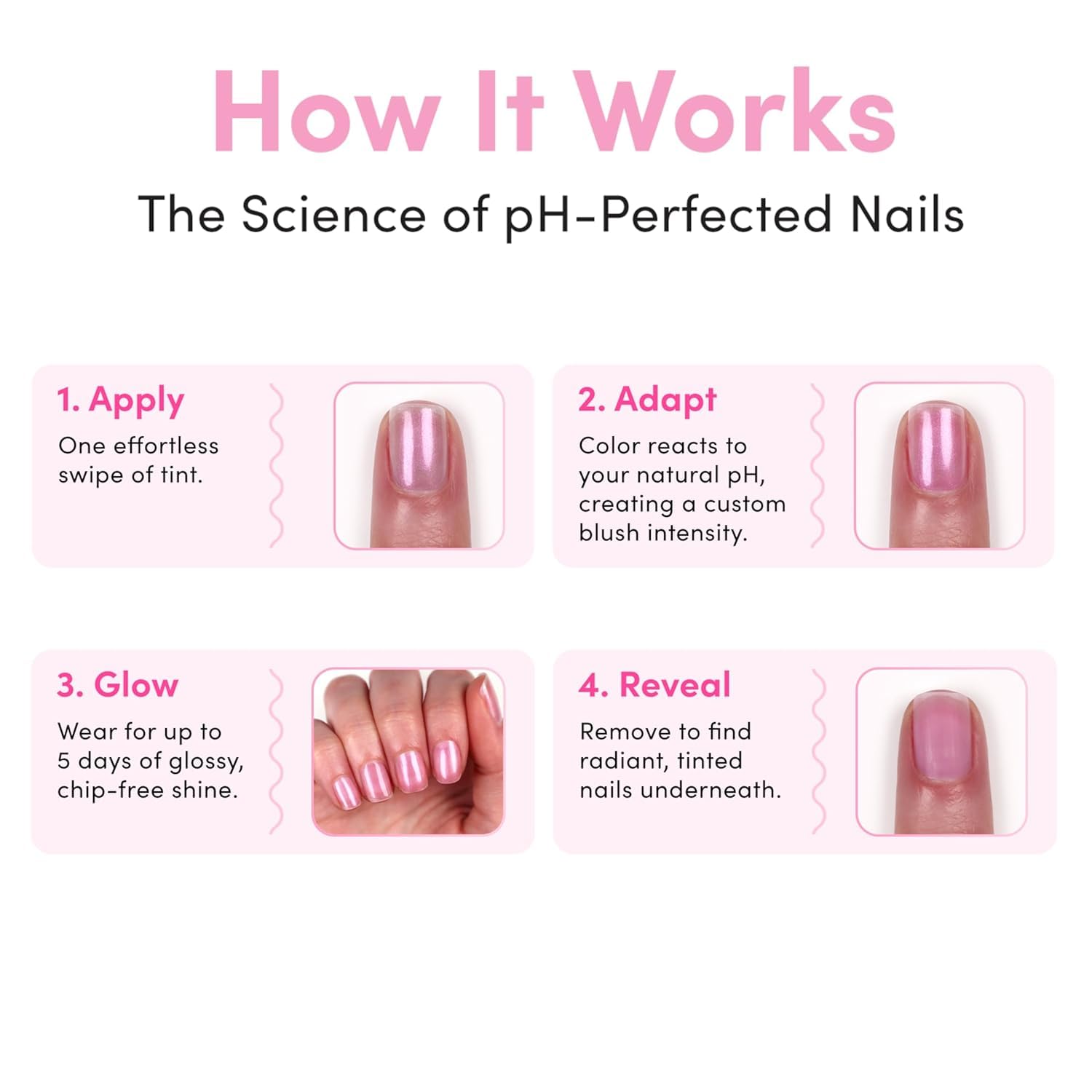Orly pH Perfector: muestra en uñas resalta tono Blush Frío con brillo plateado