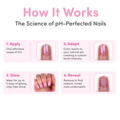Orly pH Perfector: muestra en uñas resalta tono Blush Frío con brillo plateado