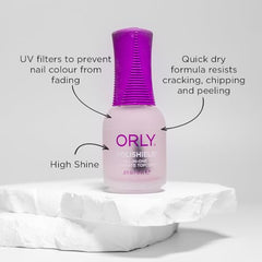Orly Polishield brush-applicator in action for smooth, precise nail coverage.