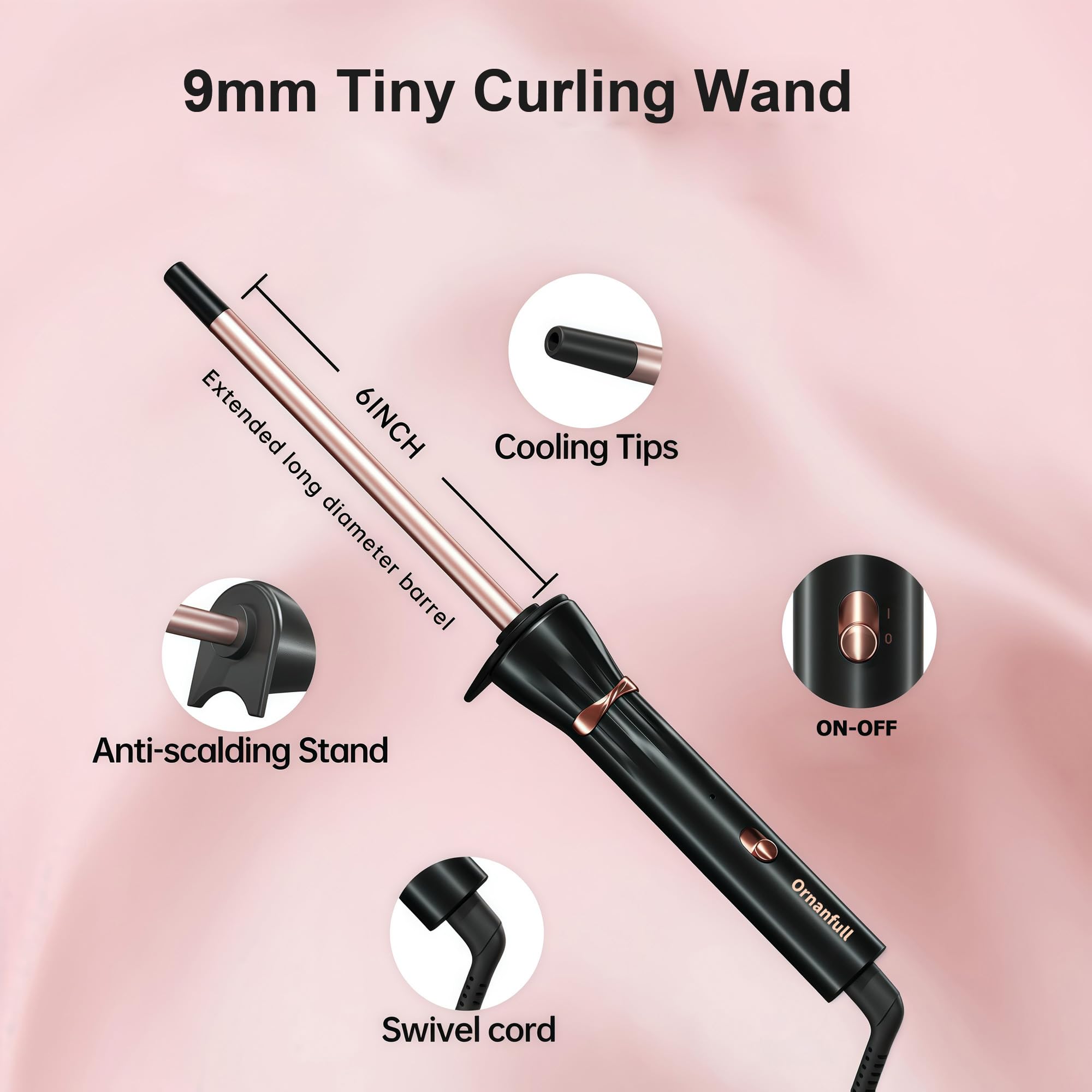 Ornanfull 1.8-meter swivel cord for easy movement.
