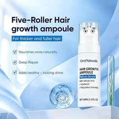 Orrenaturals Hair Growth Serum Roll-On during application provides targeted hydration.
