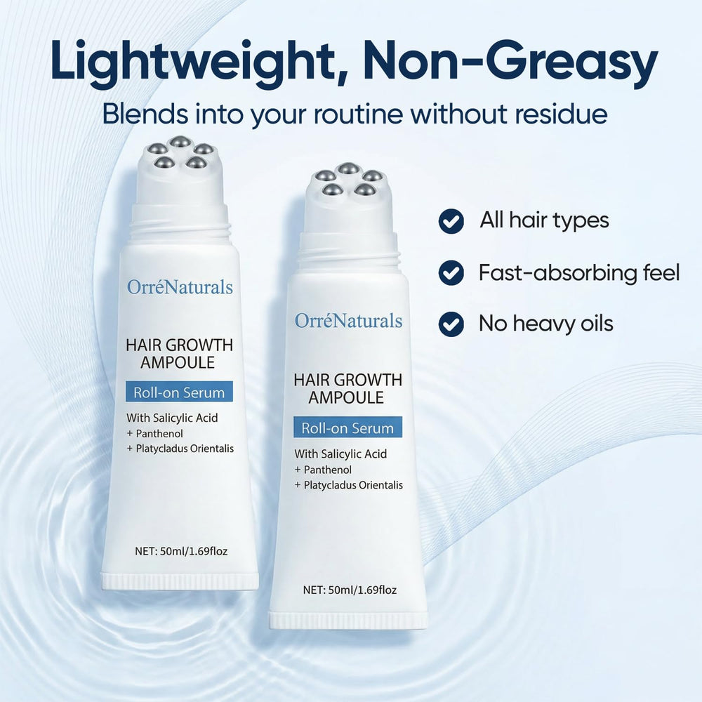Orrenaturals Hair Revival Ampoule on dry scalp shows hydration benefits.