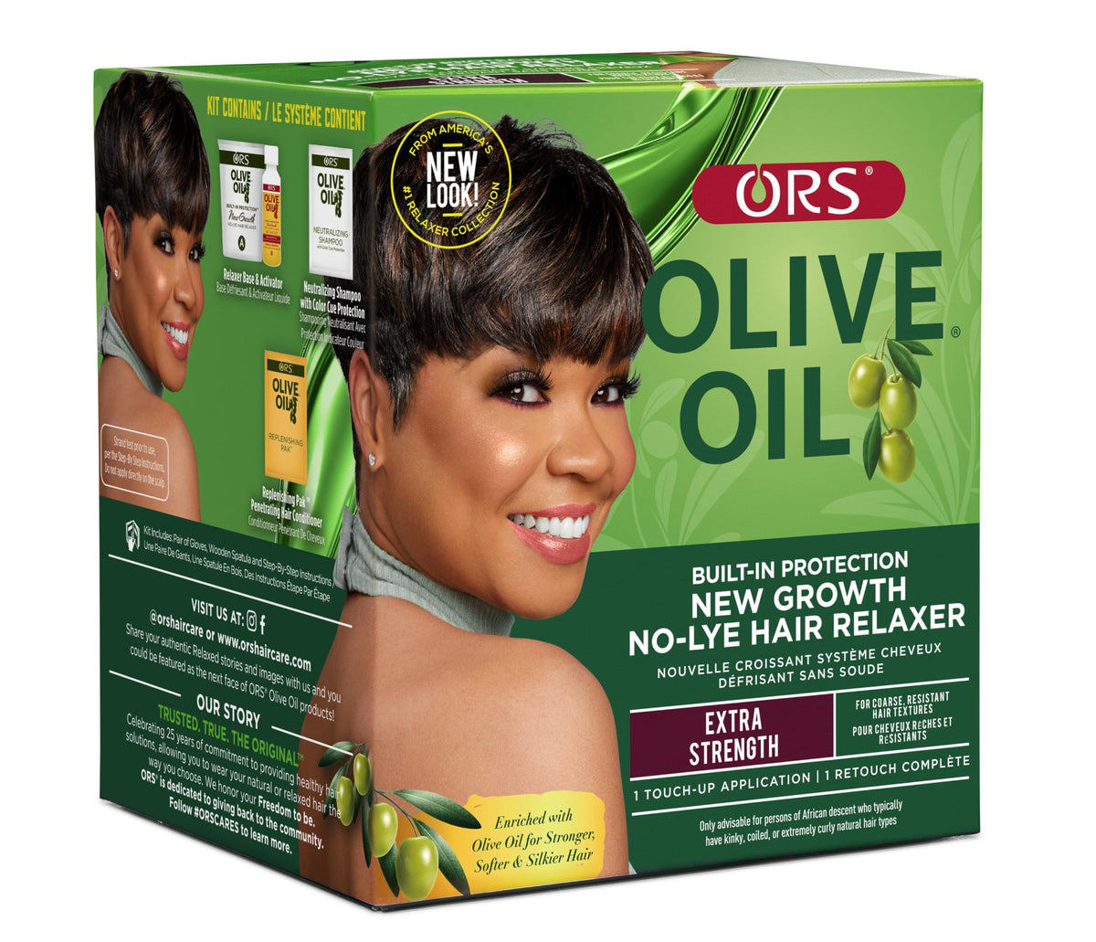ORS Aceite de oliva con protección integrada para nuevo crecimiento.