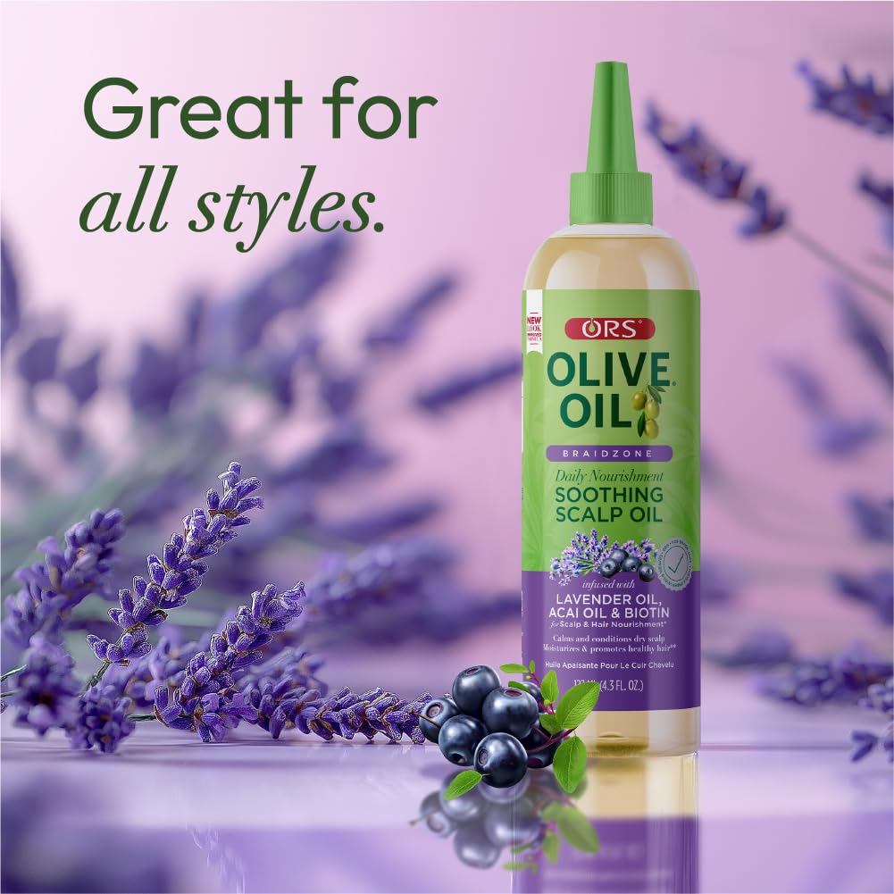 Pouring ORS Braidzone scalp oil for precise use