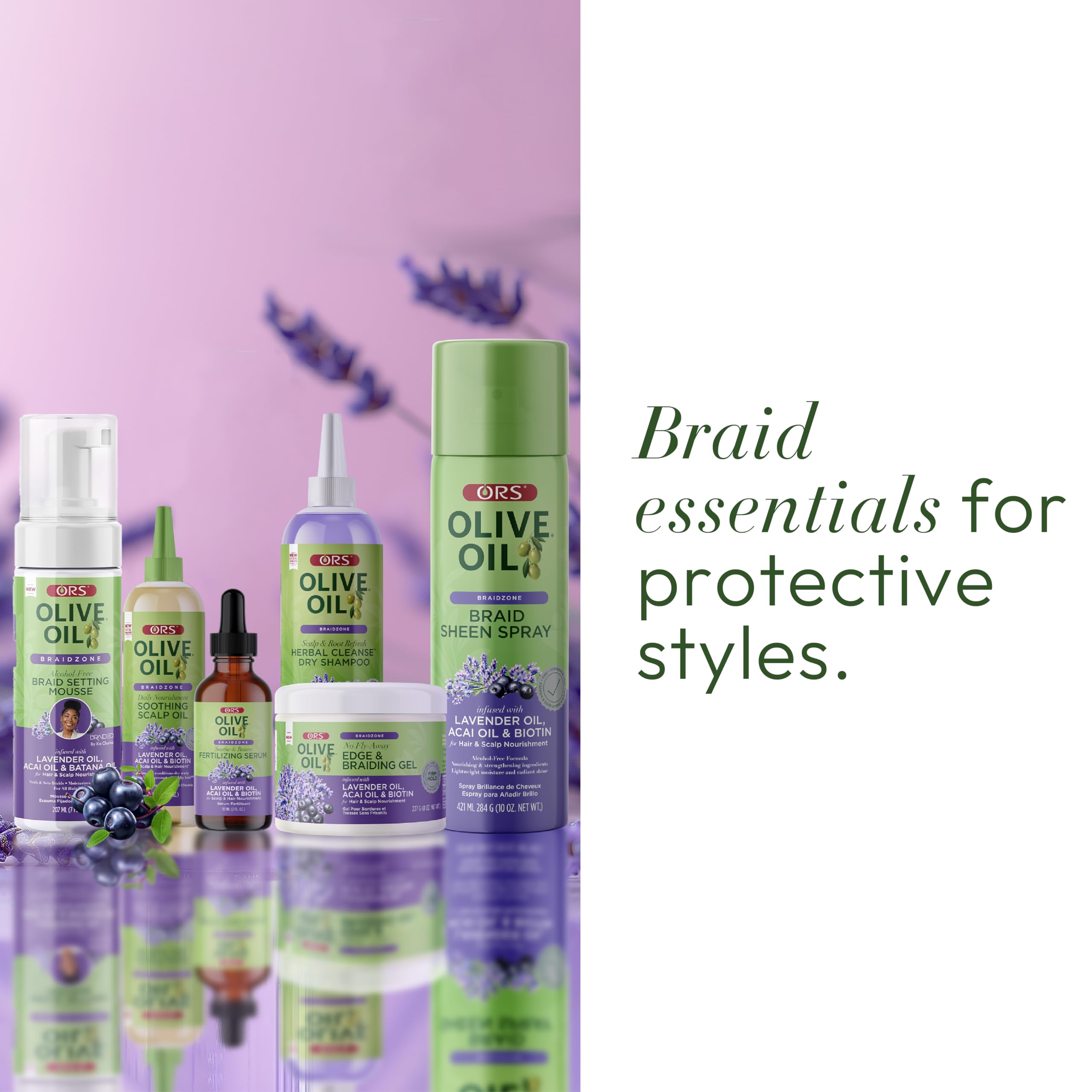 ORS Braidzone Mousse ideal para estilos protectores y retoques rápidos.