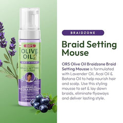 ORS Braidzone Mousse: textura ligera para definir trenzas sin apelmazarlas.