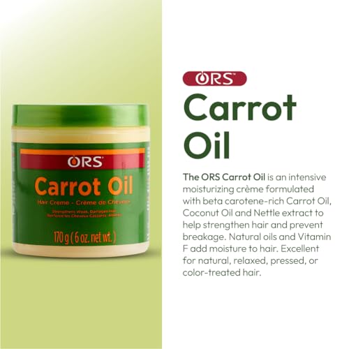 ORS Carrot Oil Hair Cream application image demonstrates even distribution through strands