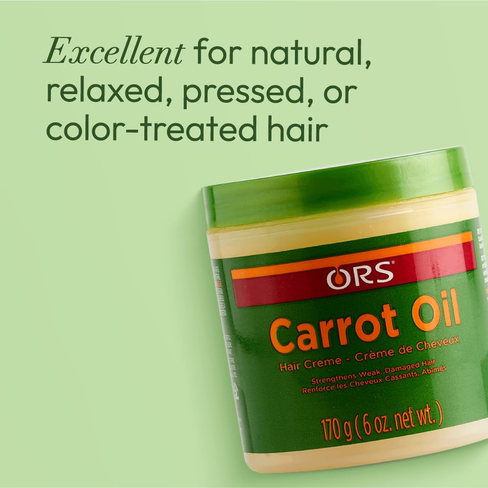 ORS Carrot Oil Hair Cream on soft hair suggests gentle manageability