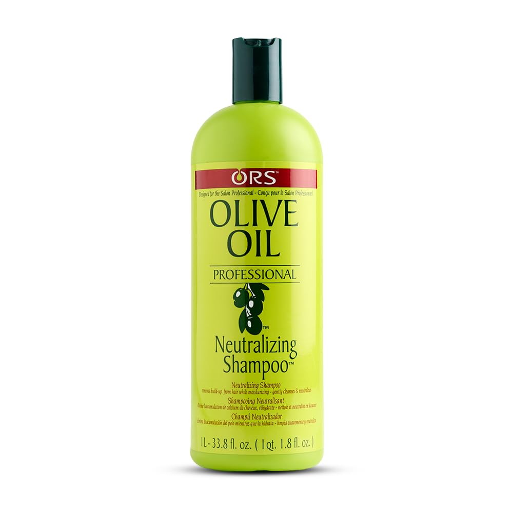 ORS Champú neutralizante con aceite de oliva en botella, aporta brillo natural.