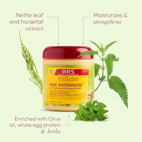 ORS HAIRestore nettle leaf and horsetail ingredients highlight botanical care