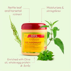 ORS HAIRestore nettle leaf and horsetail ingredients highlight botanical care