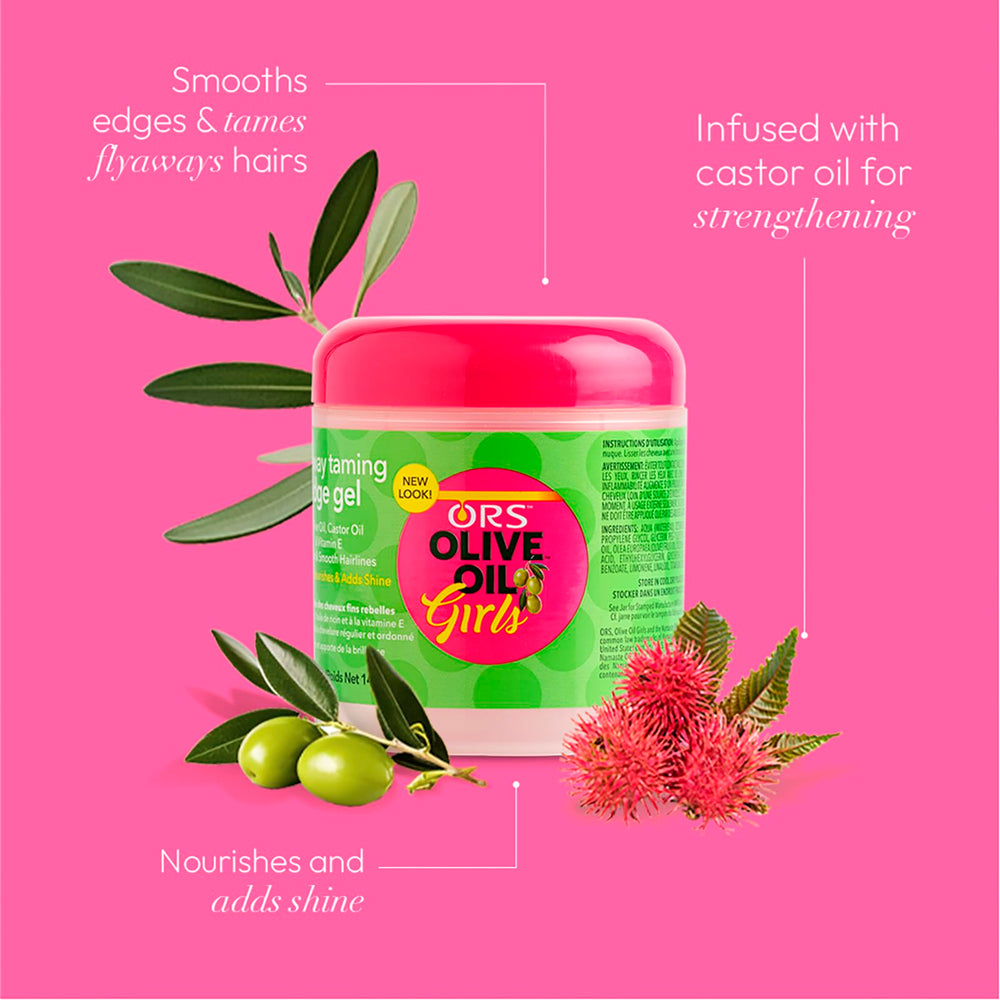 ORS Olive Oil Girls Fly-Away Taming Edge Gel provides non-greasy, long-lasting edge control
