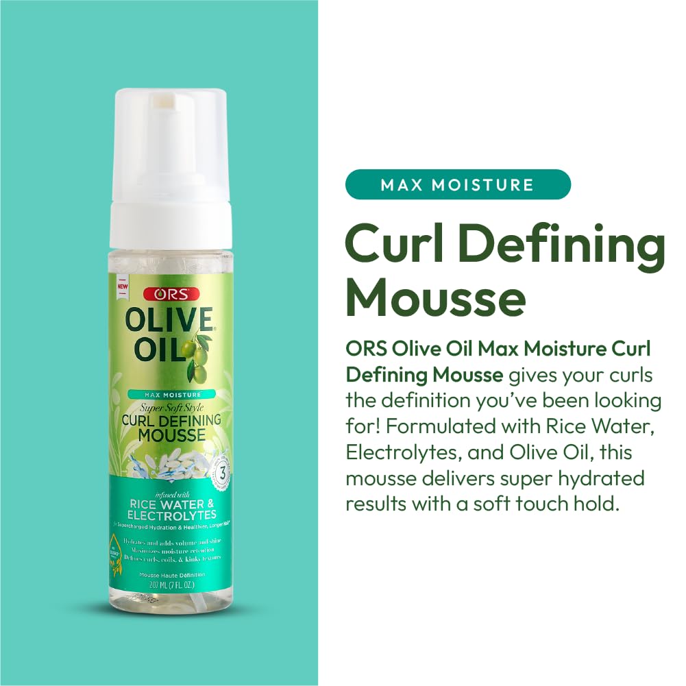 ORS mousse demonstrates frizz-defying performance on textured hair.