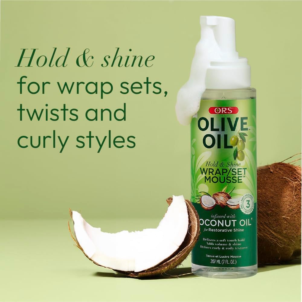 Long-lasting style achieved with ORS Wrap Mousse.