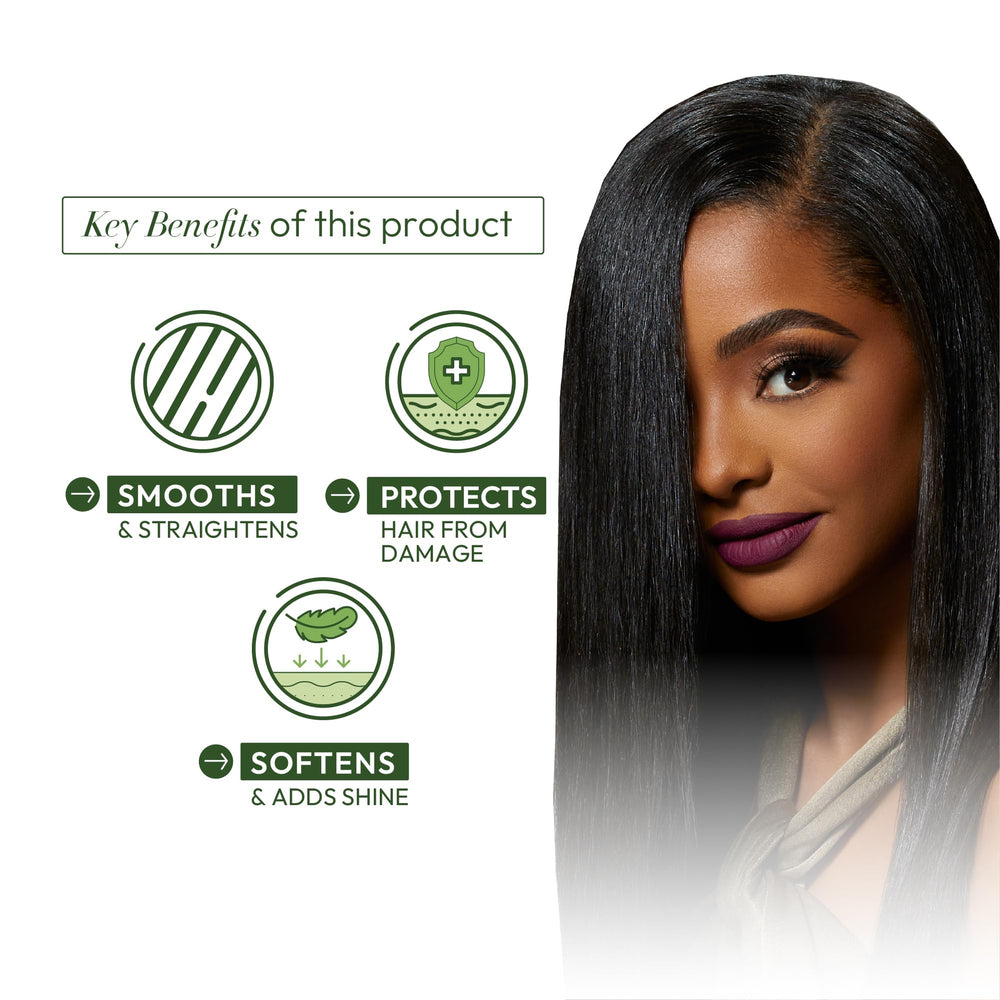 ORS Relaxer application being applied for silky, manageable hair.