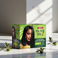 ORS Shea butter jar emphasizes strengthening during the relaxer.
