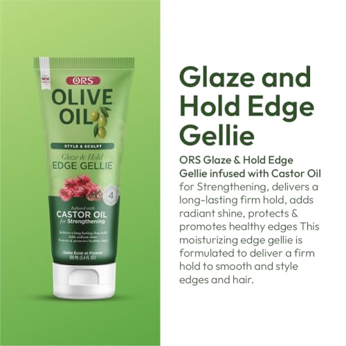 ORS Style & Sculpt Edge Gellie applied to edges for defined, protected hairline.