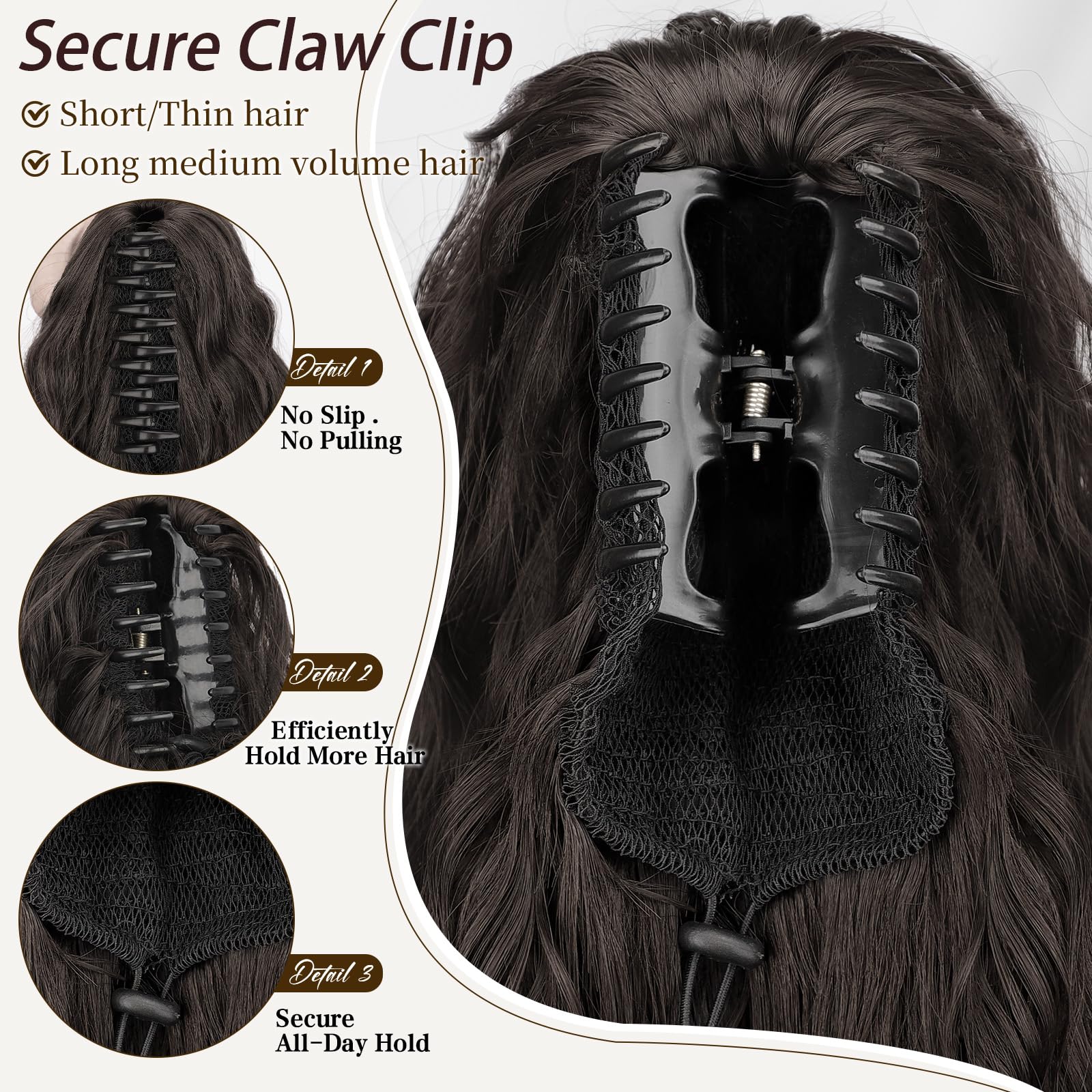 ORSUNCER easy one step clip in ponytail for quick styling