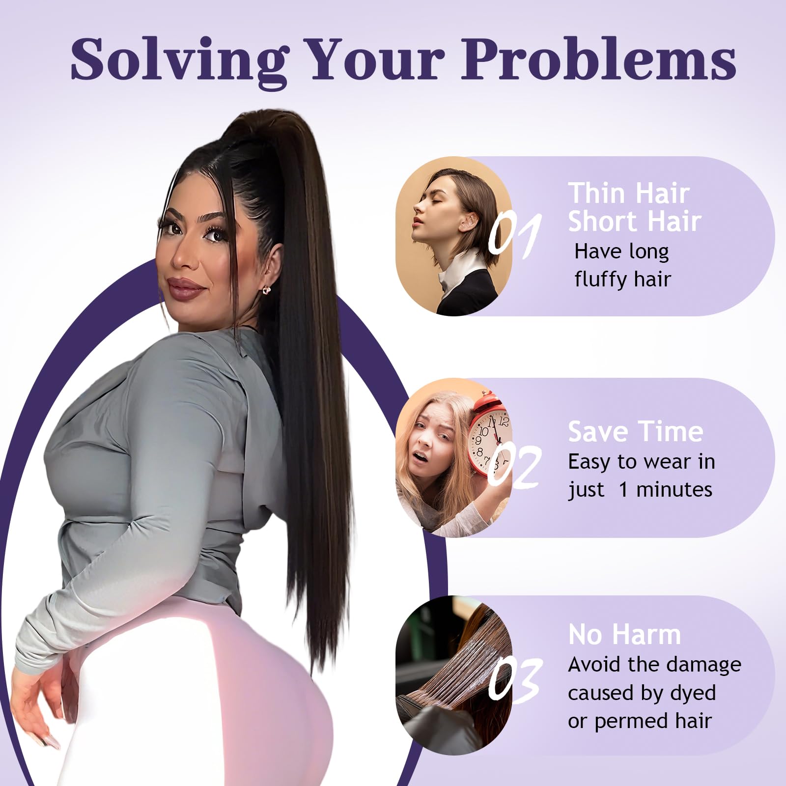 ORSUNCER daily wear ponytail ideal for work, school, errands