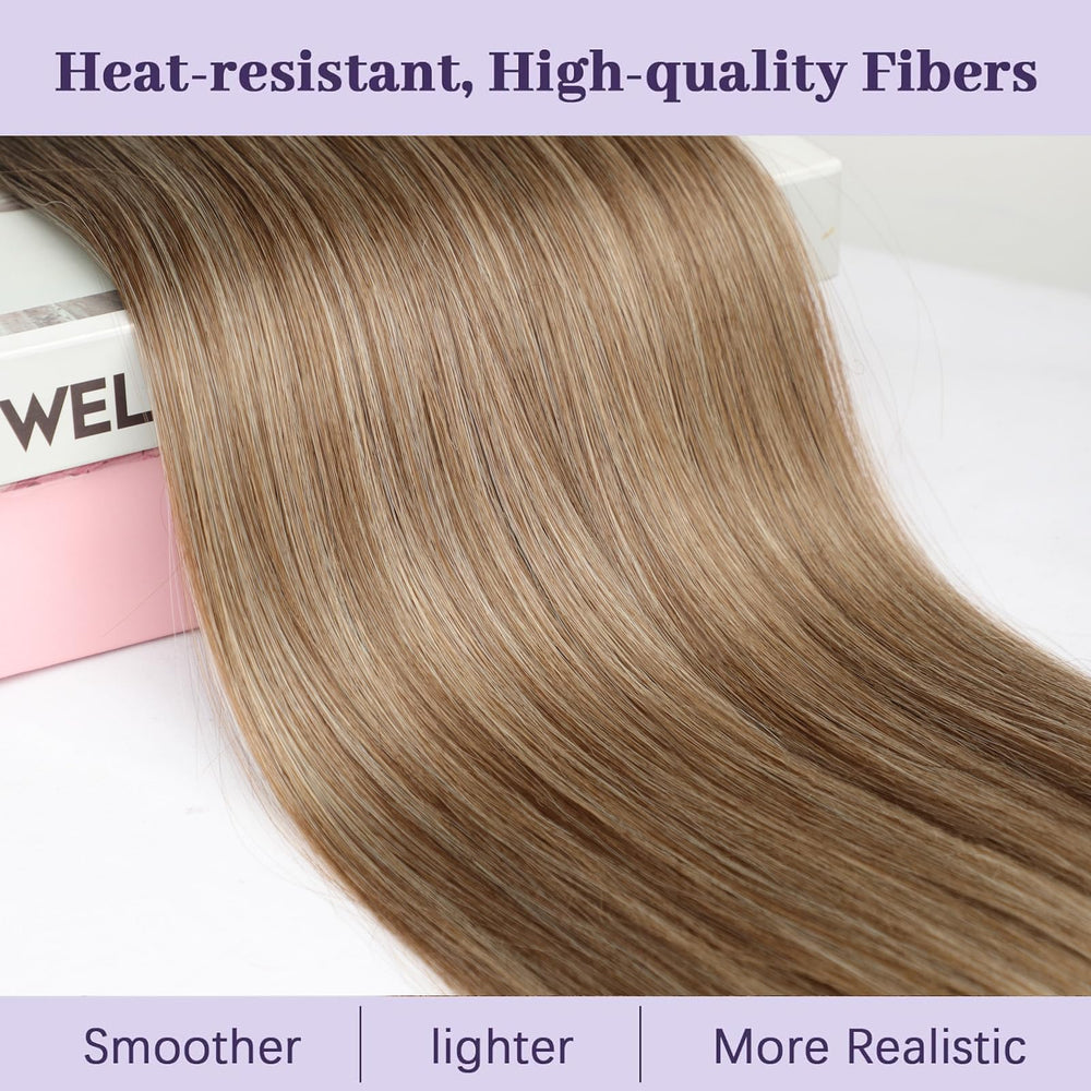 ORSUNCER long straight ponytail extension showing instant length and volume