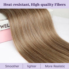 ORSUNCER long straight ponytail extension showing instant length and volume