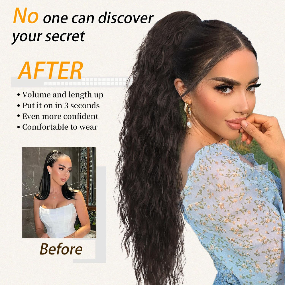 ORSUNCER model styled ponytail demonstrates casual and formal looks