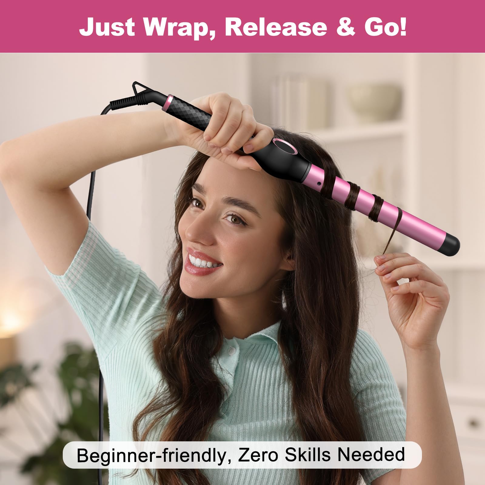 ORYNNE wand with digital readout for precise, personalized styling.