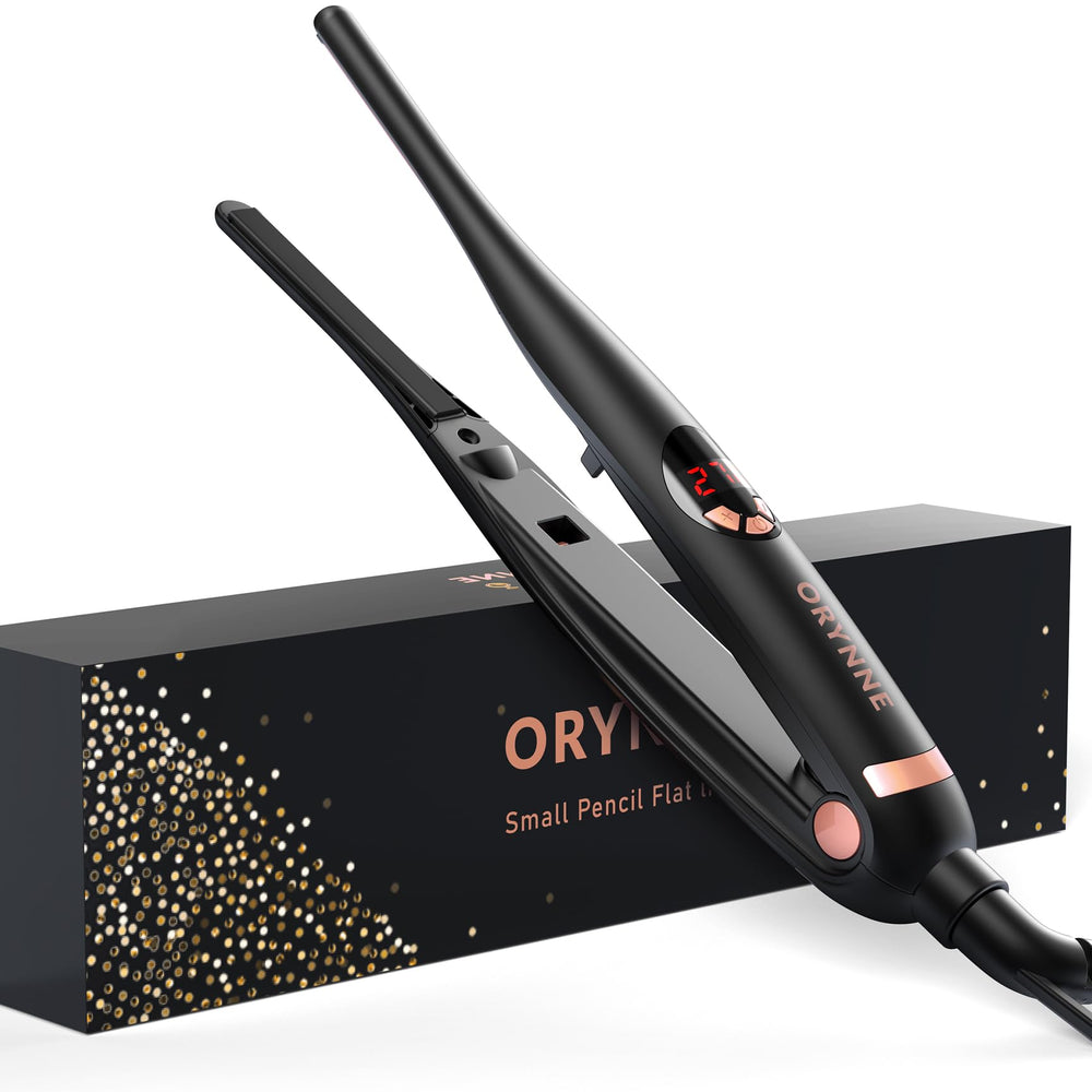 ORYNNE 3/10 small flat iron for short hair delivers precise straightening with scalp-safe edges.