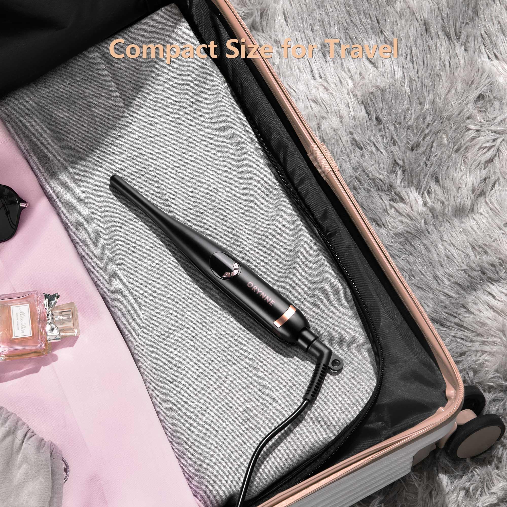 ORYNNE 360 swivel cord for tangle-free styling sessions.