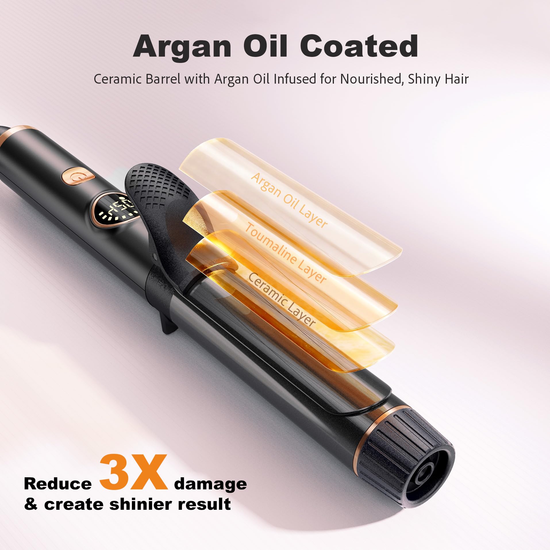 ORYNNE tourmaline ceramic coating infused with argan oil for shiny, healthy curls
