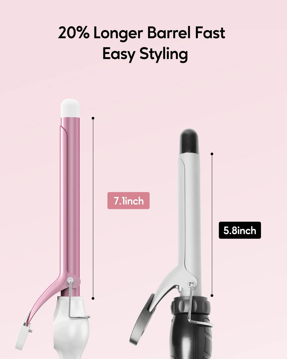 ORYNNE Ceramic Curling Iron features 60-minute auto shut-off for safety.