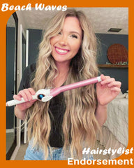 ORYNNE Ceramic Curling Iron digital LED readout for precise temperature control.