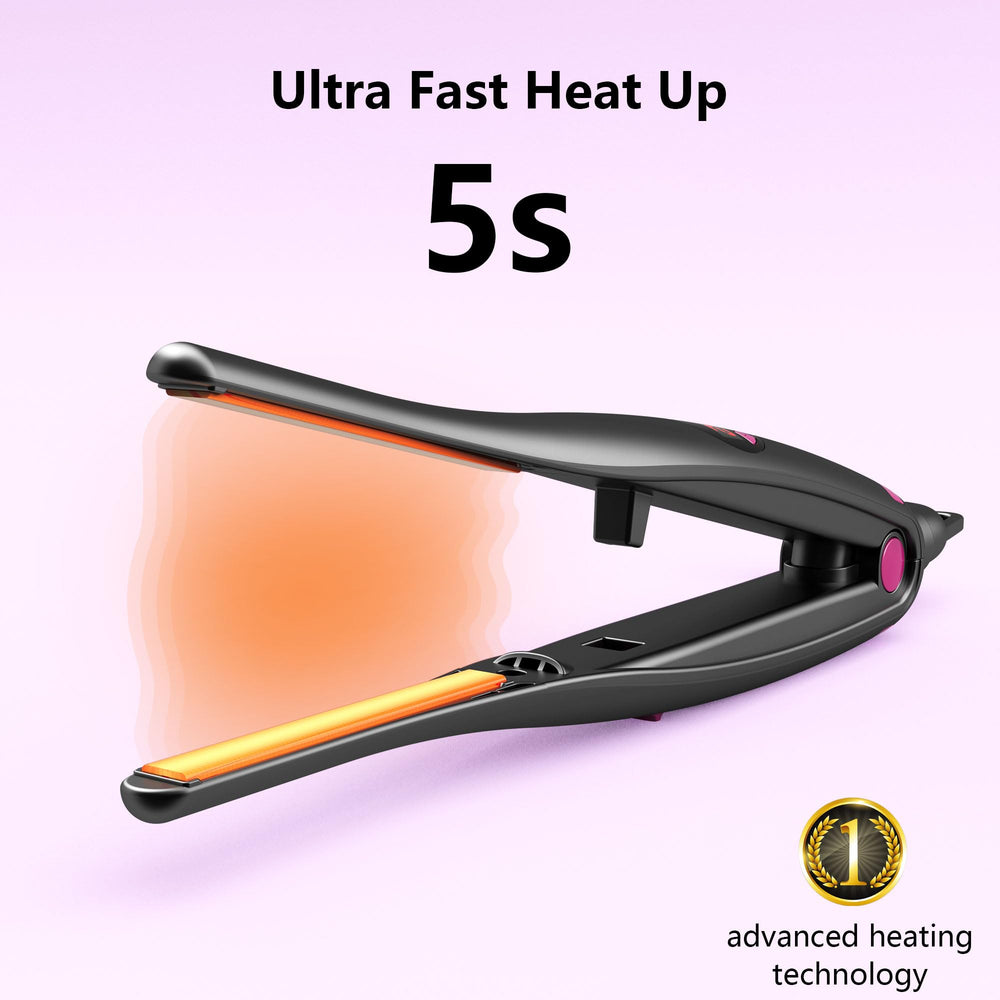 ORYNNE mini iron shaping bangs and edges for a clean, accurate line
