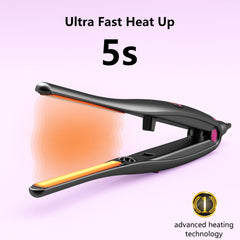 ORYNNE mini iron shaping bangs and edges for a clean, accurate line