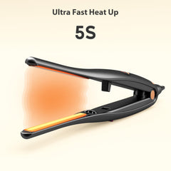 ORYNNE ionic flat iron with argan oil plates for smooth, even heat distribution.