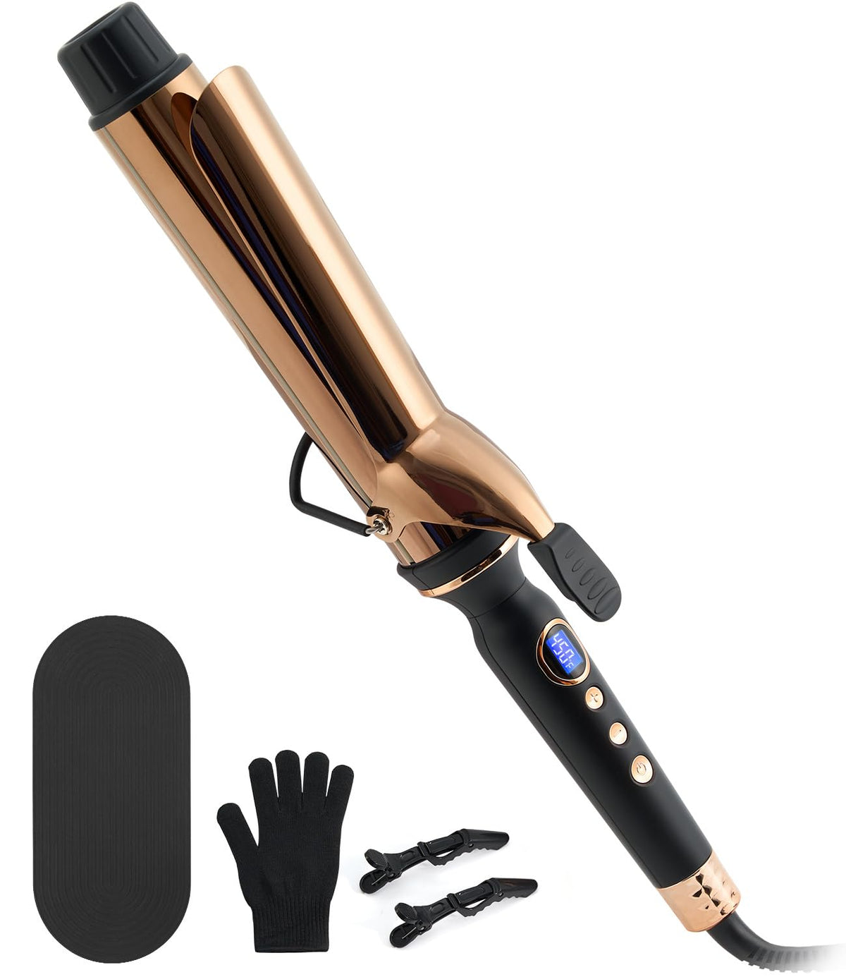 ORYNNE Titanium 2-Inch Long Barrel curls long hair quickly and evenly.