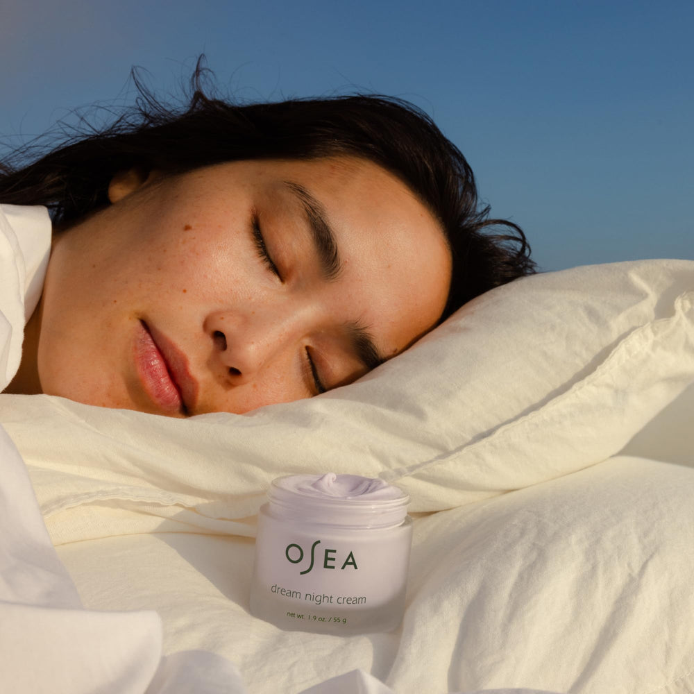 Lavender scent of OSEA Dream Night Cream enhances a calming bedtime ritual