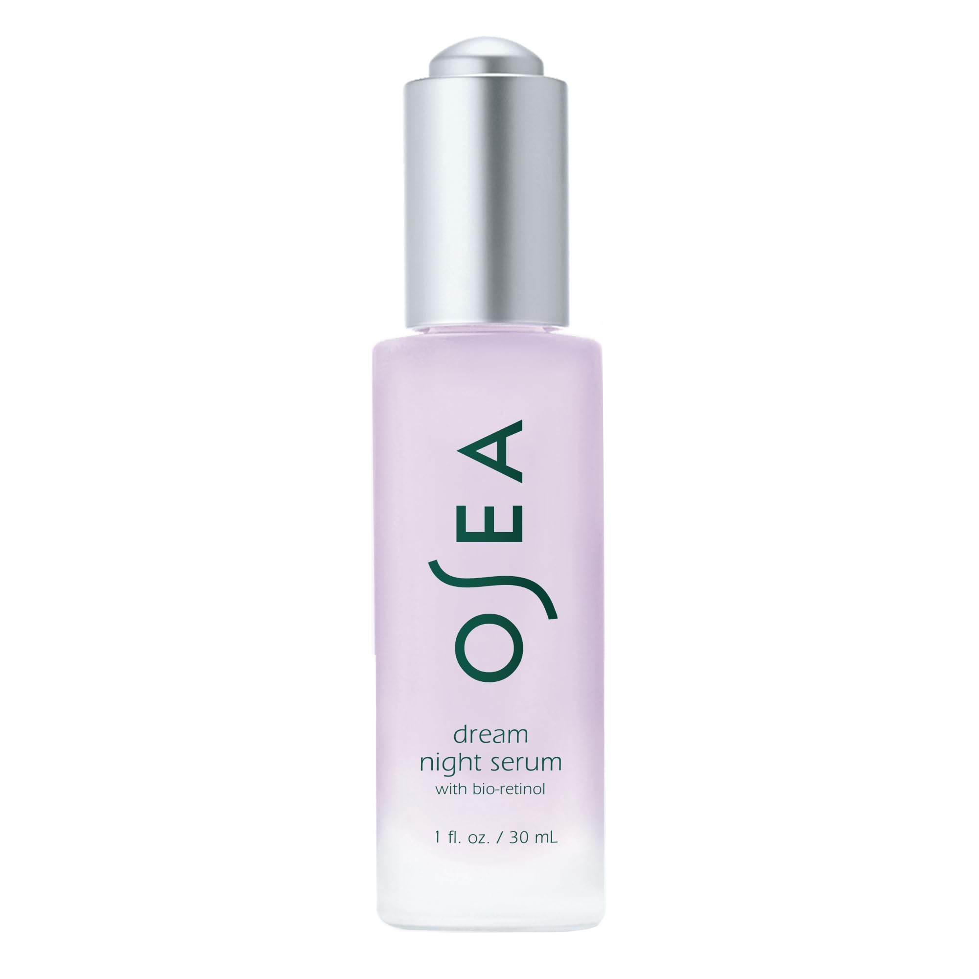 OSEA Dream Night Serum bottle on a white surface for a soothing nighttime routine.