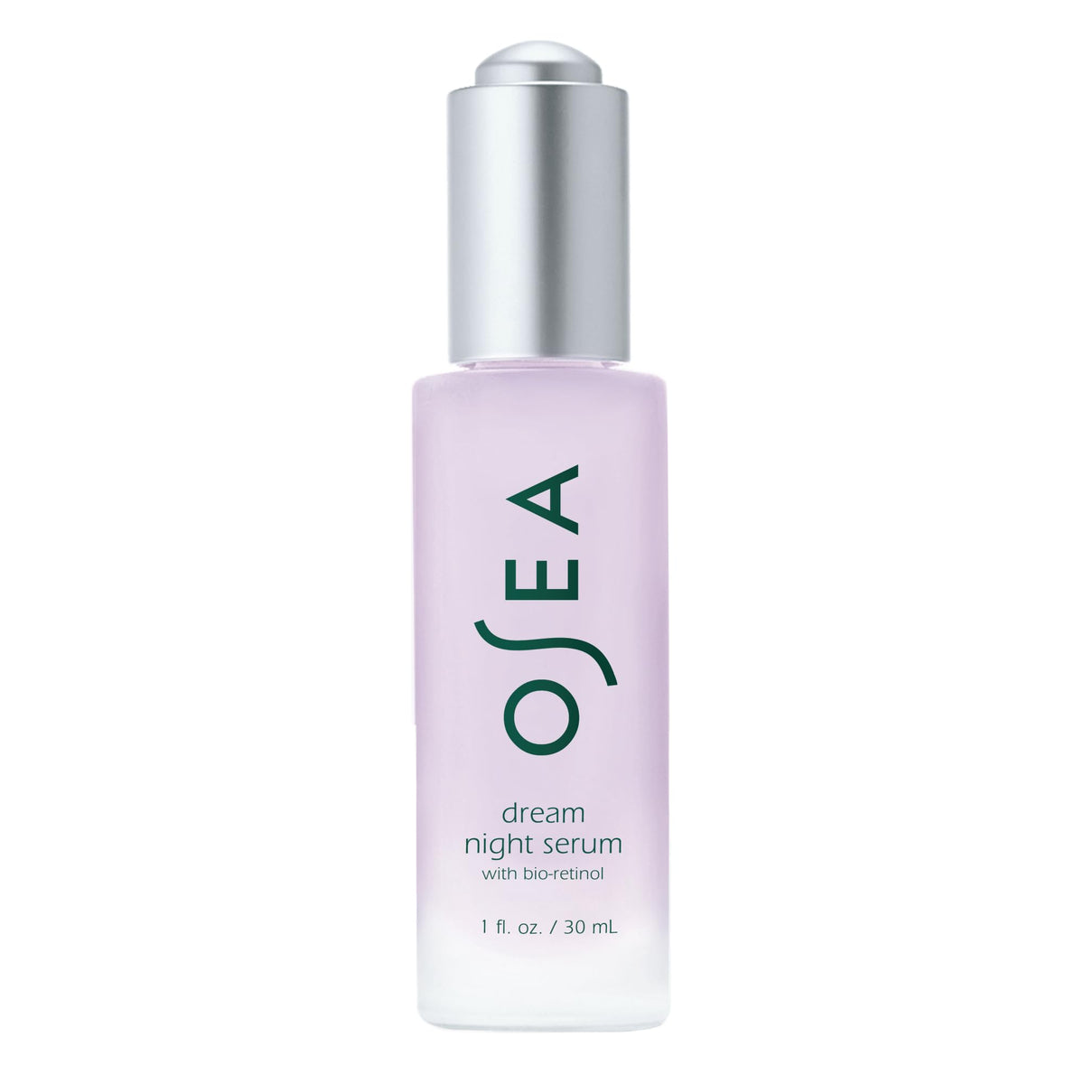 OSEA Dream Night Serum bottle on a white surface for a soothing nighttime routine.