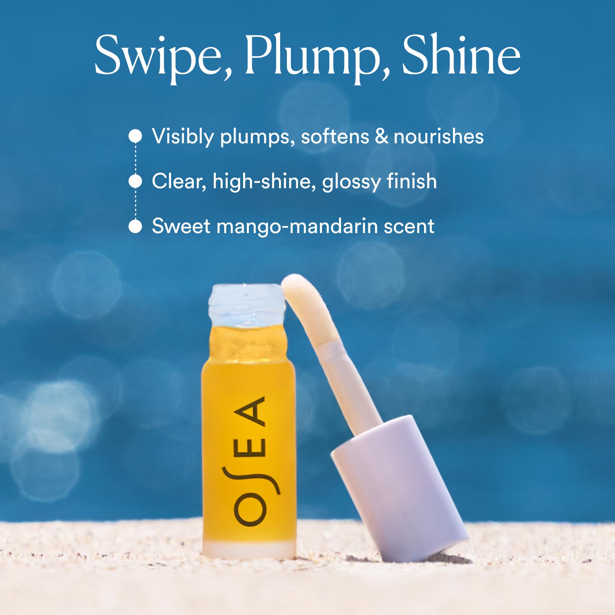 Hydration boost from OSEA Hyaluronic Lip Oil Booster for soft, comfortable lips.