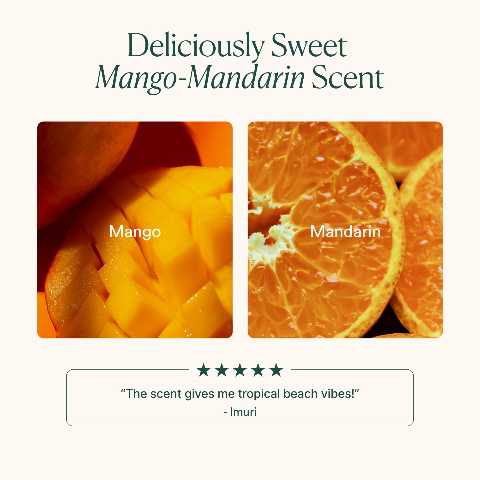 Mango mandarin scent enhances the OSEA Lip Oil Booster experience.