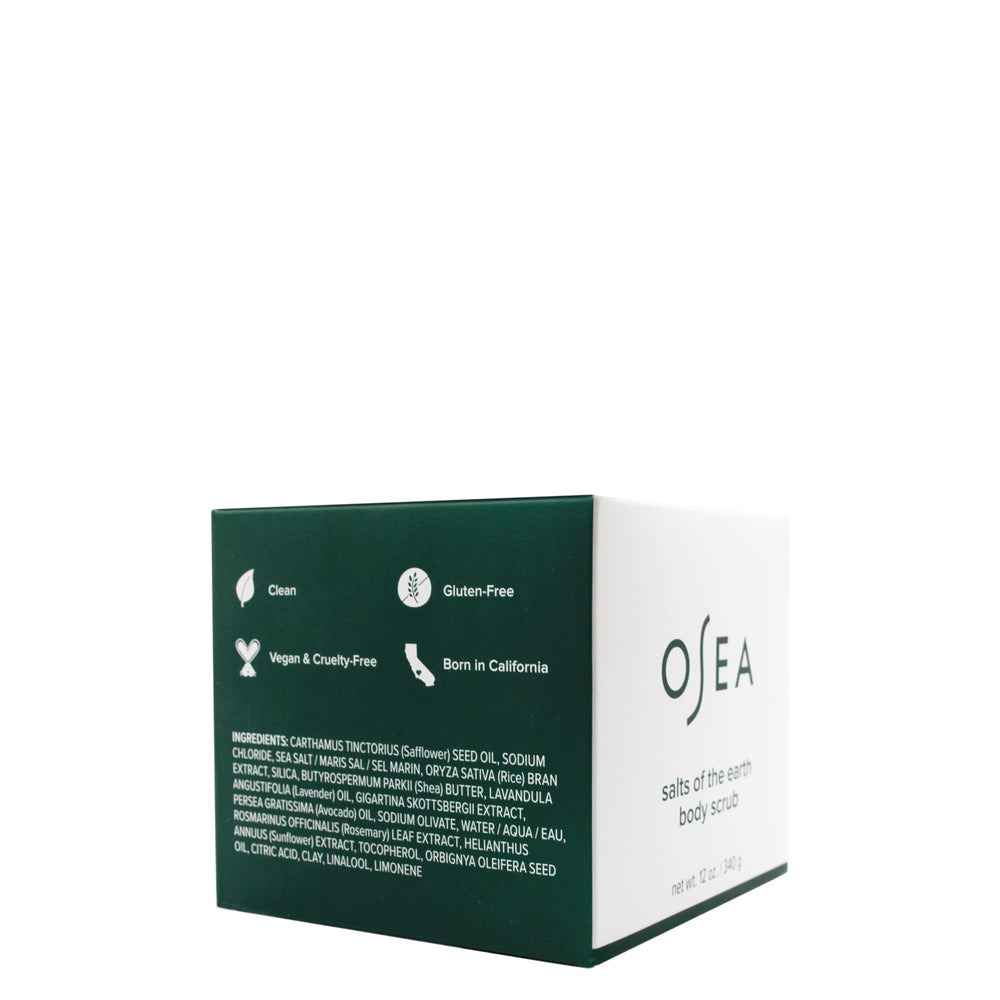 OSEA Salts of the Earth spa scene with product on skin for self care ritual
