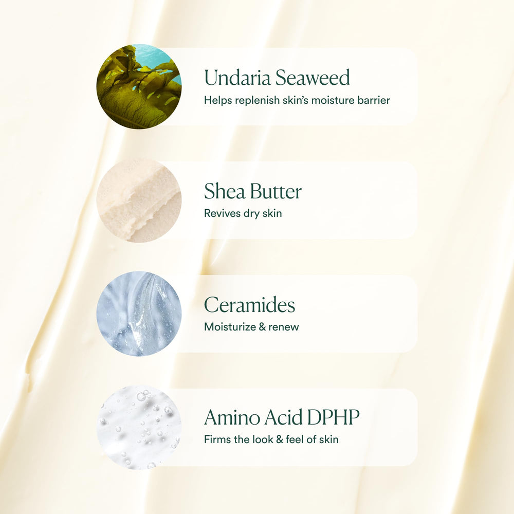 On vanity, OSEA Undaria Algae Body Butter demonstrates vegan and clean beauty branding.